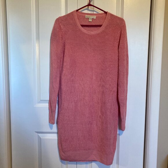 # 81 Michael Kors Pink Linen Sweater Dress, Size Small - Picture 1 of 5